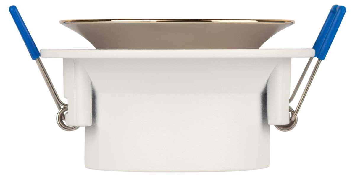 фото светильник встраиваемый декоративный эра kl103 wh/gd под лампу mr16 gu5.3 белый/золото б0056351 | 220svet.ru