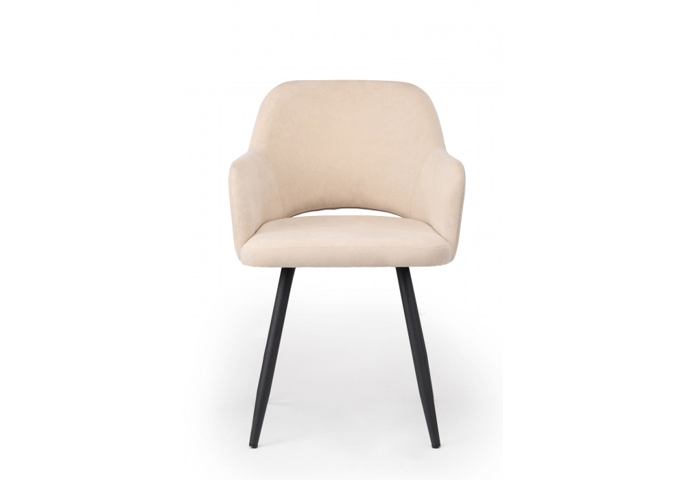 фото стул вращающийся на металлокаркасе woodville эолин 360 бежевый (glory 03) / черный 631716 | 220svet.ru