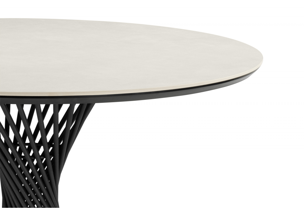 фото керамический стол woodville вивиен 90 carmen light grey / черный 625915 | 220svet.ru