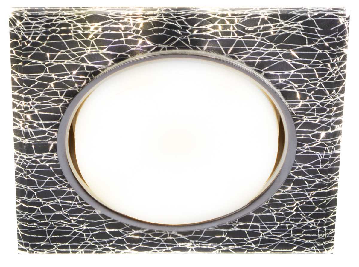 фото светильник встраиваемый cо светодиодной подсветкой эра dk ld50 wh/bk под лампу gx53 белый/черный б0057469 | 220svet.ru