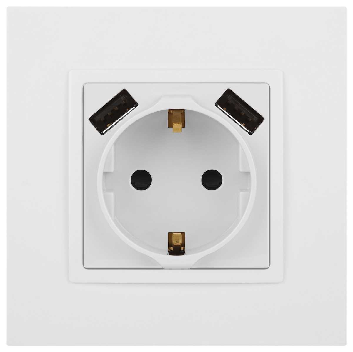 фото розетка эра elegance 14-4109-01м 2p+e 16a-250в штор. с 2xusb 5в-3а белый матовый б0065773 | 220svet.ru