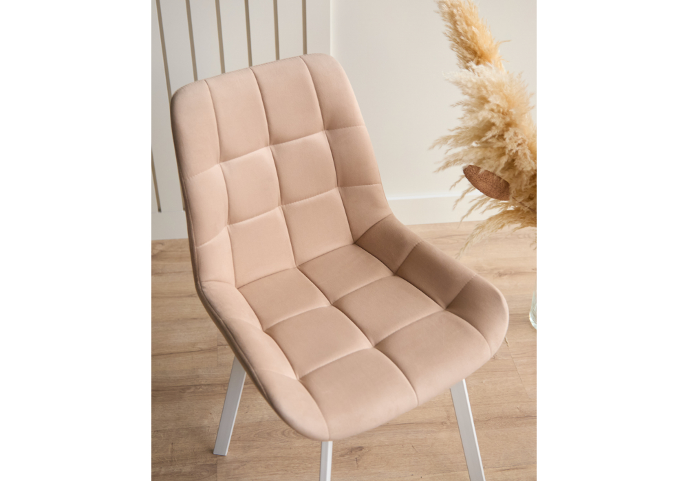 фото стул на металлокаркасе woodville челси п бежевый (zd 210) / белый np 632472 | 220svet.ru