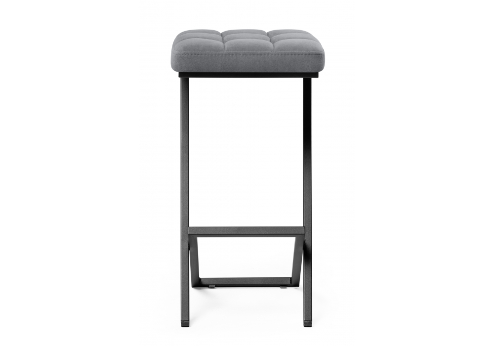 фото барный стул woodville амаури микровелюр катания сильвер / черный 664655 | 220svet.ru