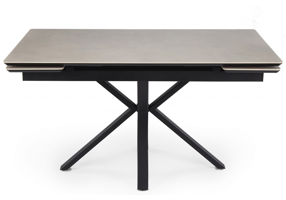 фото керамический стол раскладной 120(180)х80 woodville старлайт carmen light grey / черный 622890 | 220svet.ru