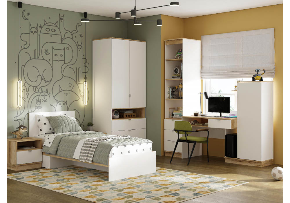 фото письменный стол woodville джидда белый / дуб делано 586574 | 220svet.ru