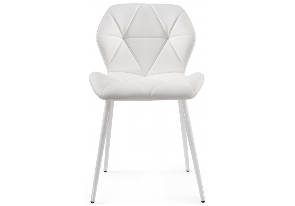 фото стул на металлокаркасе woodville вальд экокожа белый / белый глянец 464191 | 220svet.ru