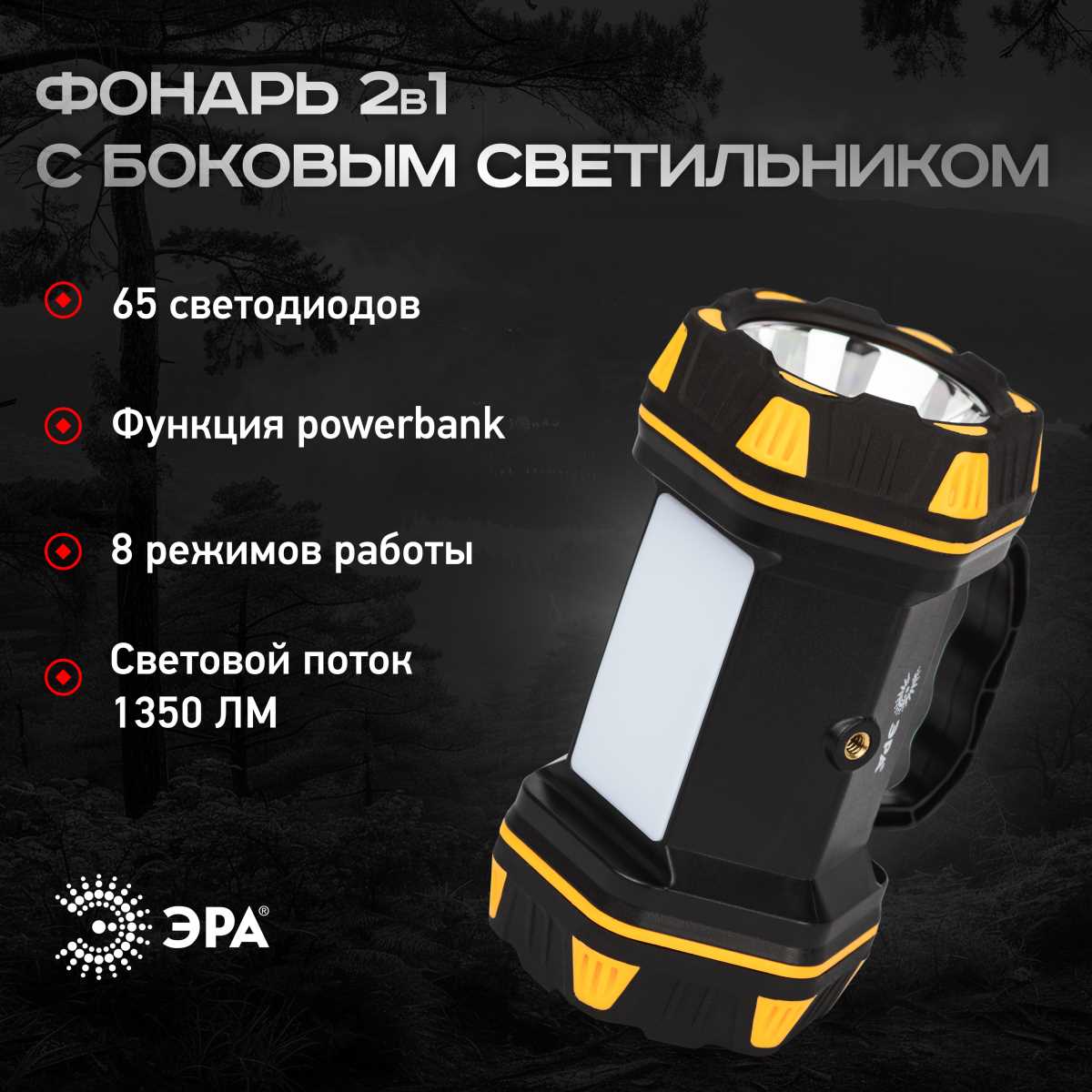 фото светодиодный фонарь эра практик прожекторный аккумуляторный pa-808 б0058231 | 220svet.ru