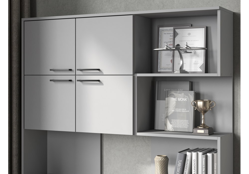 фото компьютерный стол левый woodville эльброни шиншилла серая 664908 | 220svet.ru