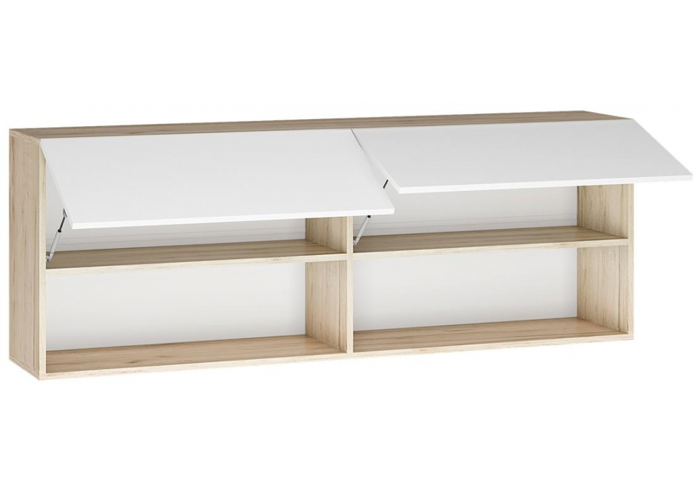 фото шкаф навесной woodville алетра дуб крафт серый / глянец белый 580873 | 220svet.ru