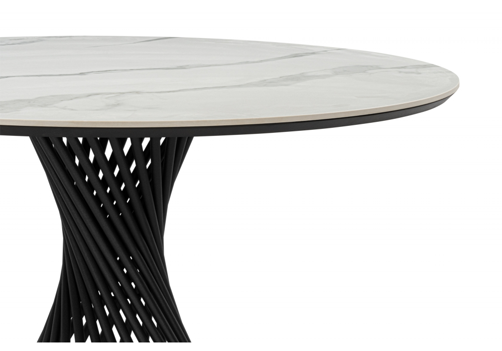 фото керамический стол woodville вивиен 110 patagonoa bianco repose / черный 625620 | 220svet.ru