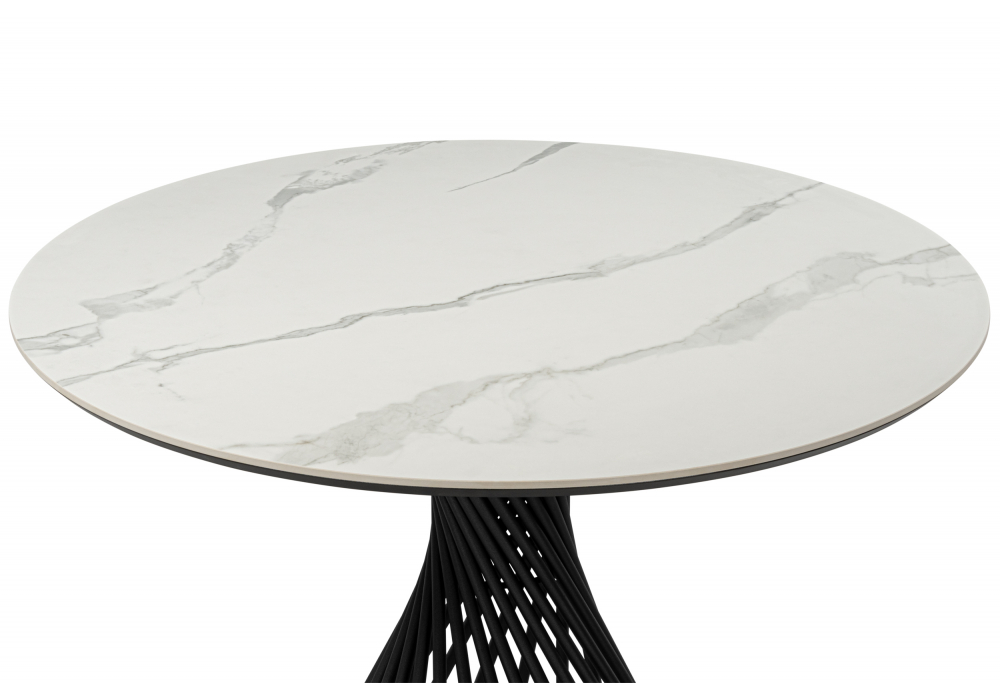 фото керамический стол woodville вивиен 110 patagonoa bianco repose / черный 625620 | 220svet.ru