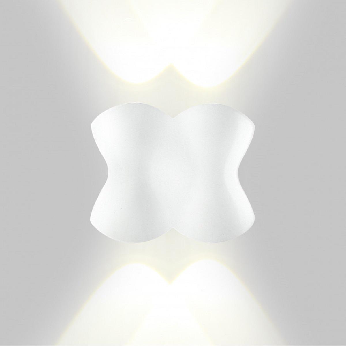 фото уличный настенный светодиодный светильник imex cross il.0014.0019-4-wh | 220svet.ru