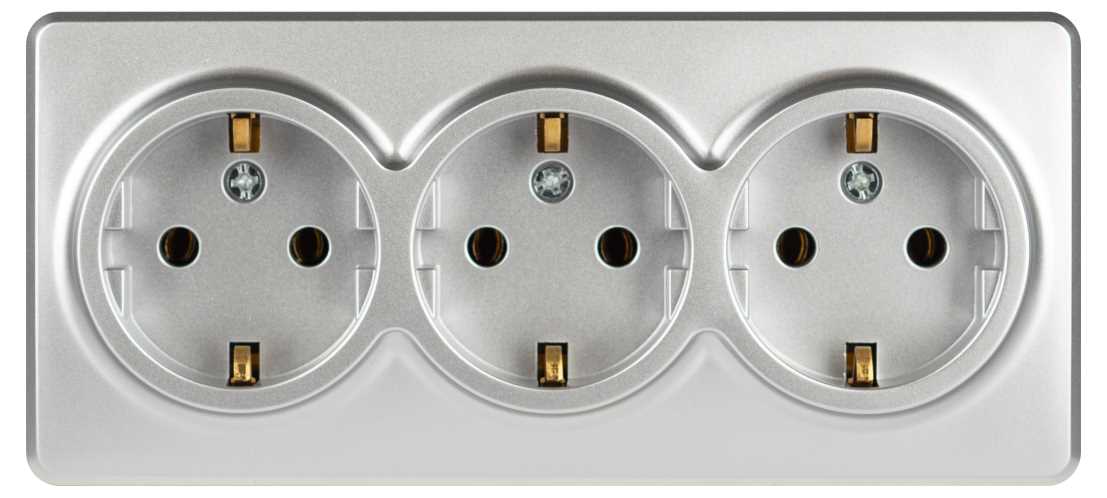 фото розетка эра эксперт 11-2208-03 тройная с заземлением 3х2p+e schuko ip20 16a-250в оу алюминий б0063010 | 220svet.ru