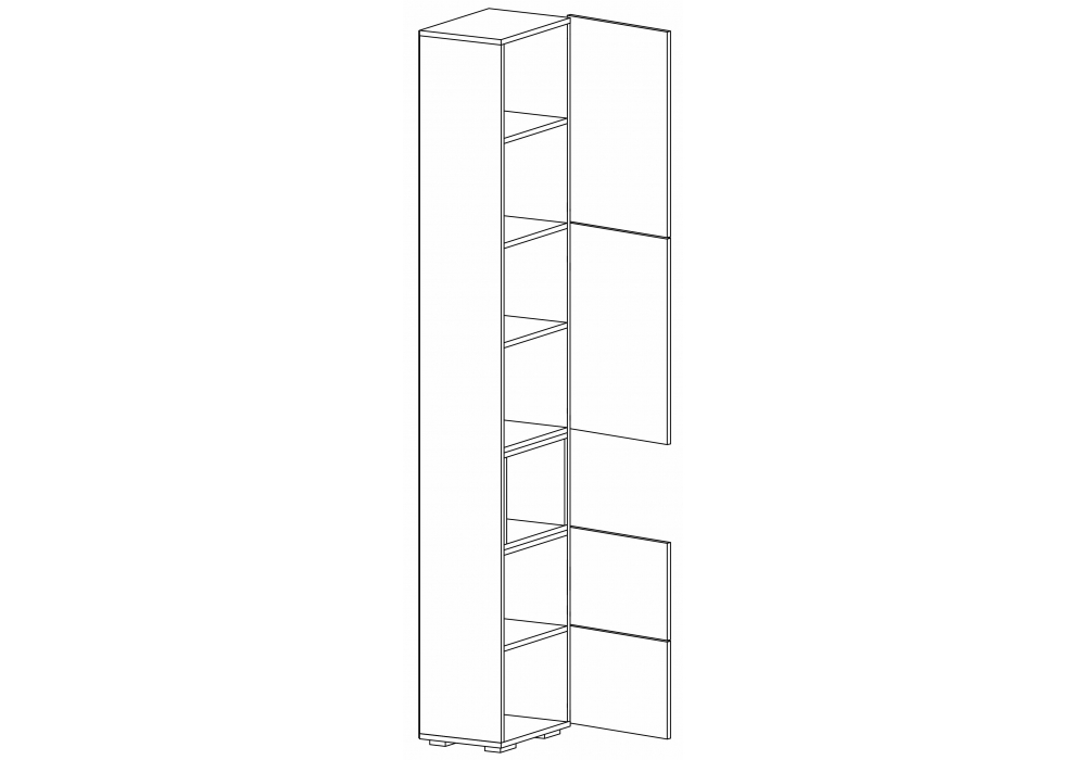 фото стеллаж woodville лонгфорд белый / бетон светлый 563527 | 220svet.ru