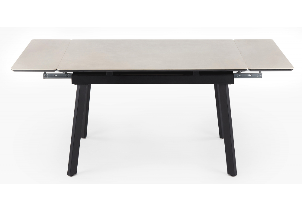 фото керамический стол раскладной 140(200)х80 woodville норман carmen light grey / черный 625826 | 220svet.ru