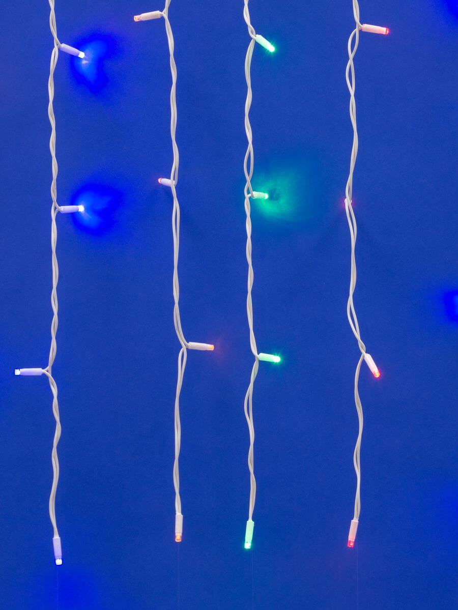 фото светодиодная гирлянда uniel бахрома 230v разноцветный uld-b3010-200/swk multi ip67 ul-00002271 | 220svet.ru