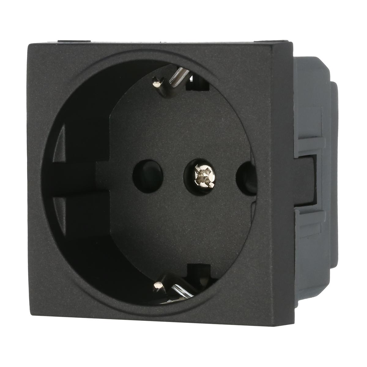 фото розетка lk studio с з/к, со шторками матовая поверхность (черный бархат) lk45 851408-1 | 220svet.ru