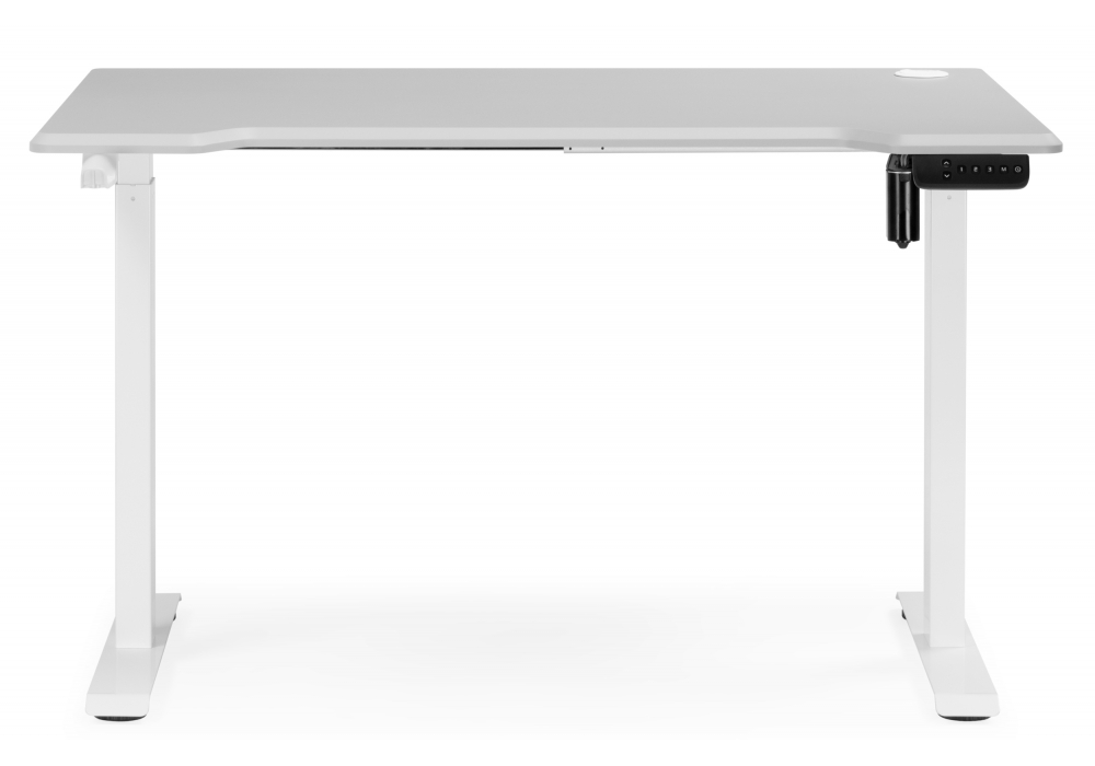 фото компьютерный стол с подъемным механизмом woodville маркос 140х80 тауп / белый 614608 | 220svet.ru