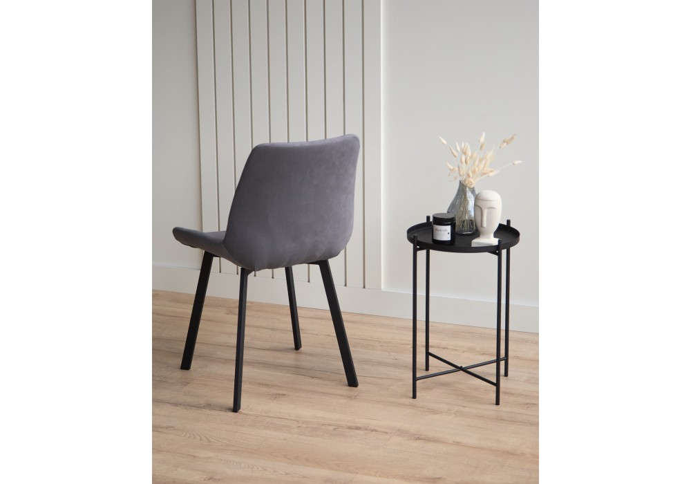 фото стул вращающийся  на металлокаркасе woodville челси 360 п темно-серый (zd 995) / черный 632465 | 220svet.ru