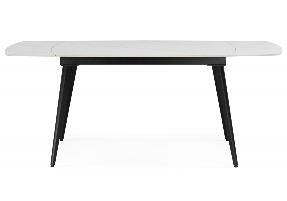 фото керамический стол раздвижной woodville aveiro 120(180)x80 белый мрамор / черный 15861 | 220svet.ru