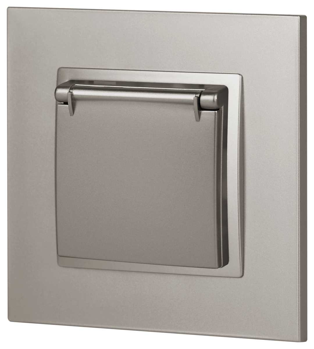 фото розетка эра elegance 14-2103-16 с заземлением 2p+e schuko со шторками с крышкой 16а-250в титан б0065811 | 220svet.ru