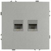 Миниатюра фото розетка эра galaxy 15-3108-03 информационная двойная 2xrj45 ip20 алюминий б0070760 | 220svet.ru