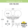 Миниатюра фото садово-парковый фонарь fumagalli gig bisso/g300 3l g30.156.s30.wze27 | 220svet.ru