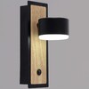 Миниатюра фото бра reluce 12540-0.2-01 bk+wood | 220svet.ru