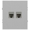 Миниатюра фото розетка эра arktik 16-3108-03 информационная двойная 2xrj45 алюминий б0070486 | 220svet.ru