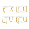 Миниатюра фото керамический стол woodville селена 3 140х80х77 белый мрамор / золото 571413 | 220svet.ru