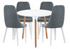 Миниатюра фото обеденная группа woodville уин 90 white / gray 579112 | 220svet.ru