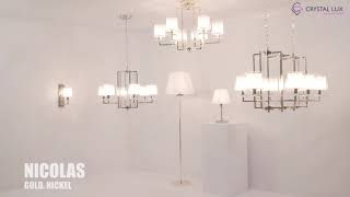 Миниатюра фото торшер crystal lux nicolas pt1 gold/white | 220svet.ru